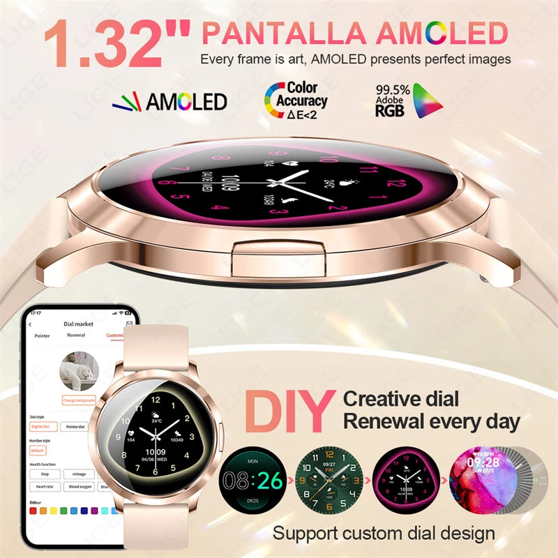 LIGE 2025 AMOLED Smart Watch